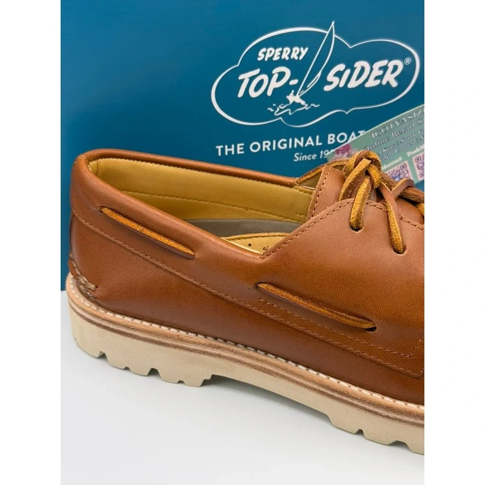 Sperry A/O 3-Eye Lug Tan Bronzer Leather Boat Shoe Men's NIB‎